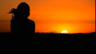 woman and sunset