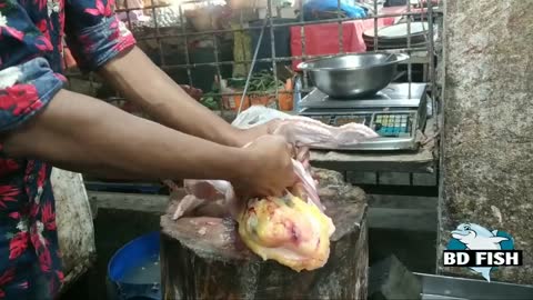 Big Chicken Cutting Skills with Knife