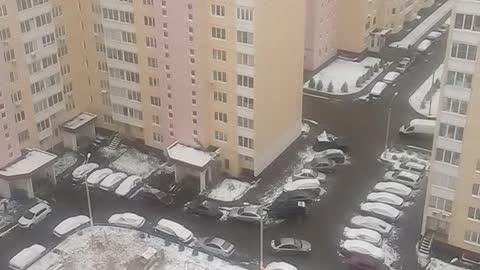 First snow in Russia