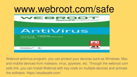 webroot.com/safe | download webroot with key code