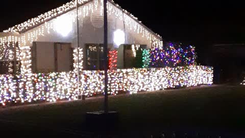 Our Flag and Christmas Lights