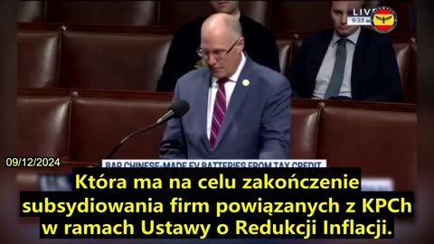 【PL】Ustawa o zakończeniu dominacji Chin na rynku pojazdów elektrycznych w Ameryce ...