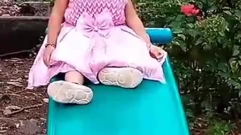 Cute Baby playing in garden