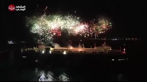 ►🚨▶ ⚡️⚡️🇮🇱⚔️🇵🇸 Red Sea Fireworks | Houthis celebrate "Eid al-Ghadir" aboard the "Galaxy Ship"