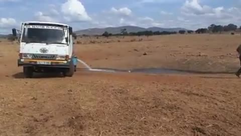 Man Brings Water To Wild Animals In Drought