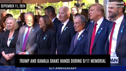 WATCH: Trump and Kamala Shake Hands During 9/11 Memorial