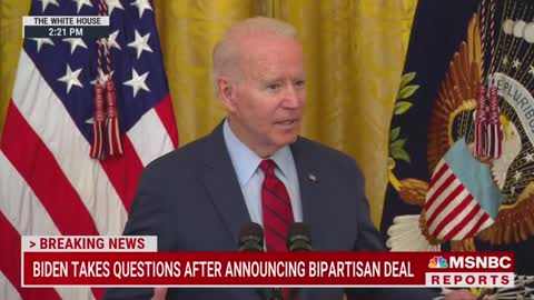 Joe Biden Leans Into Mic with a Bizarre Whisper Answers 'Legitimate' Question from Reporter