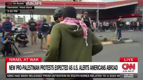 Palestinians. "You are not welcome here! F--k CNN! F--k CNN!"