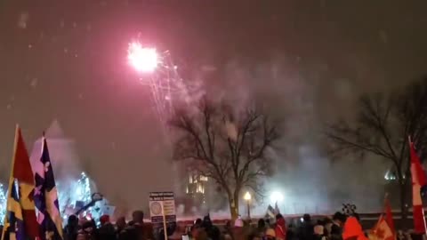 Quebec City is a massive party tonight protesting in solidarity with ottawa