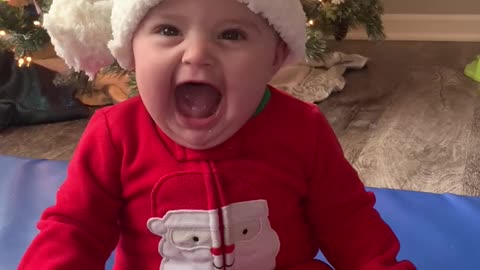 Hilarious mad baby Santa stands up for herself