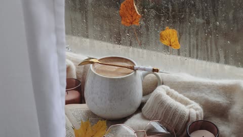 Relaxation video : cozy autumn rainy day with a coffee ASMR