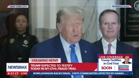 45+ speaks before he takes the stand for his civil fraud trial.