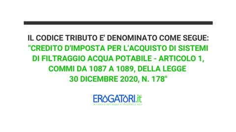 BONUS DELL'ACQUA POTABILE - AGGIORNAMENTI AL 1 APRILE 2022