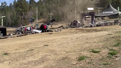 Dust Devil Rips Through Finish Line of Race