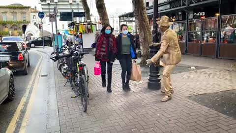 Scared the Life out of them. Golden Statue and Bushman Prank #PrankVideos