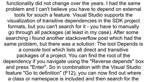 Find reference for namespace in Visual Studio