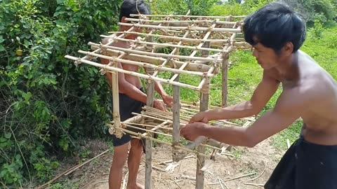 Primitive Building : make build a house for a sad bird - how to building a bird house