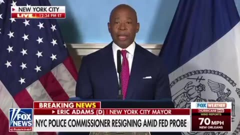 Mayor Adams announcing NYC Police Commissioner Resigning