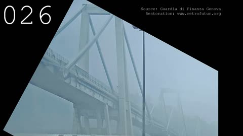 Morandi bridge collapse Genova, enhanced CCTV Video captured by Ferrometall