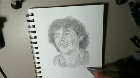 Drawing the legend Diego Maradona