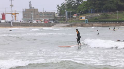 Sea and surfers