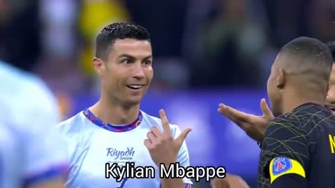 Ronaldo showing respect to Messi and PSG players