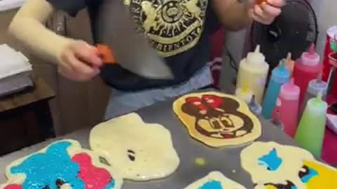 PANCAKE ART CHALLENGE!! _ Thai Street Food _shorts-J4emvo9VKwI