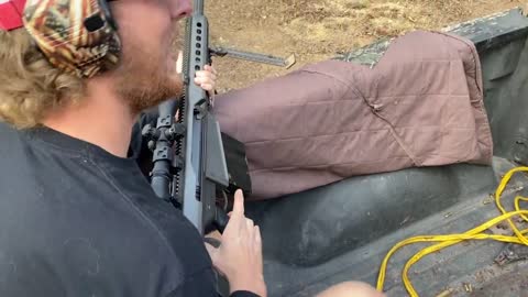 Demolition Ranch Lets Adolescent Giraffe Shoot a .50 Cal Freedom Cannon!!!