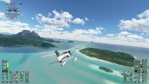 Flying Around Bora Bora 4K | Microsoft Flight Simulator 2020 #mfs2020