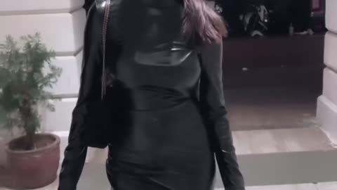 beautiful girl dance in Black Dress