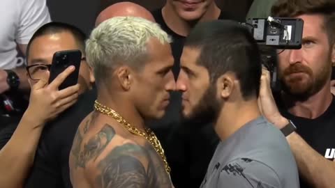 Charles Oliveira vs Islam Makhachev - Intense Final Face Off