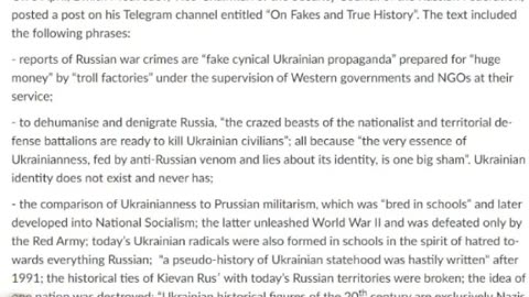 Rhetoric coming from Russians against Ukrainians