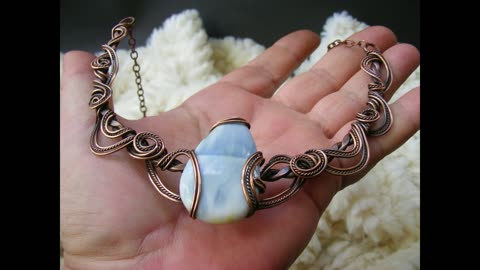 Beautiful Owyhee blue opal necklace