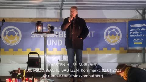 KARSTEN HILSE, MdB, AfD - BAUTZEN, Kornmarkt, 02 01 2023, 100. MAHNWACHE - Rede Karsten Hilse