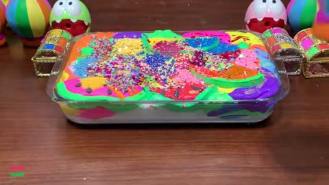 SATISFYING WITH CLAY PIPING BAG & FOAM SLIME and GLITTER|