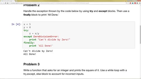 #42 python programming for beginners - errors and exceptions homework solution