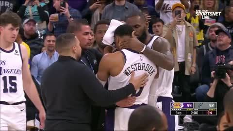 Russell Westbrook HEATED after Flagrant 2 foul by Zach Collins NBA on ESPN