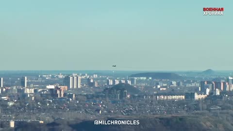 Russian Air Force attack aircraft operating in the sky over Nevelskoye.