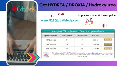 Online Medication Store: Get HYDREA / DROXIA / Hydroxyurea