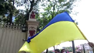 Ukrainians in Latin America protest Russia's invasion