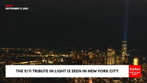 The 9-11 Tribute In Light Is Seen In New York City