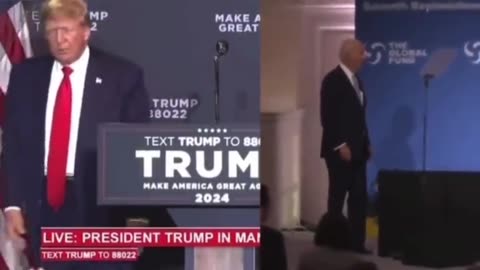 Donald Trump impersonates Sleepy Joe Biden