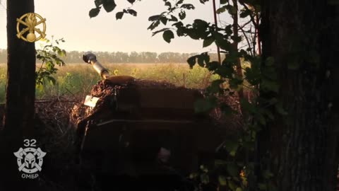 Russian Tank Knocked Out By Ukrainian Artillerys' Ammo Detonates