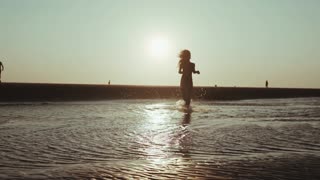 Beautiful sunset, on the beach .