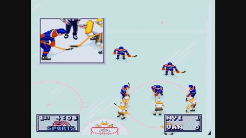 NHL95 (Sega Genesis) New York vs Vancouver Part1