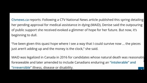 Canada Supports Assisted Suicide For Being Poor?