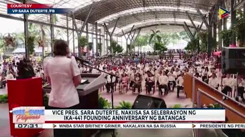 VP Sara Duterte, nakiisa sa selebrasyon ng ika-441 Founding Anniversary ng Batangas