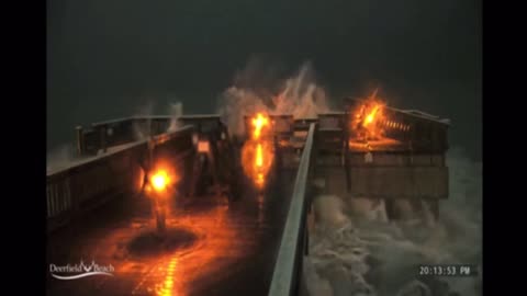 Video shows waves slamming Deerfield Beach pier