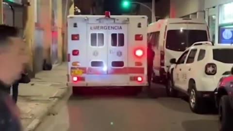 A dog was running after the ambulance that was carrying their owner.