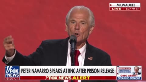 Peter Navarro speaks at RNC after prison release